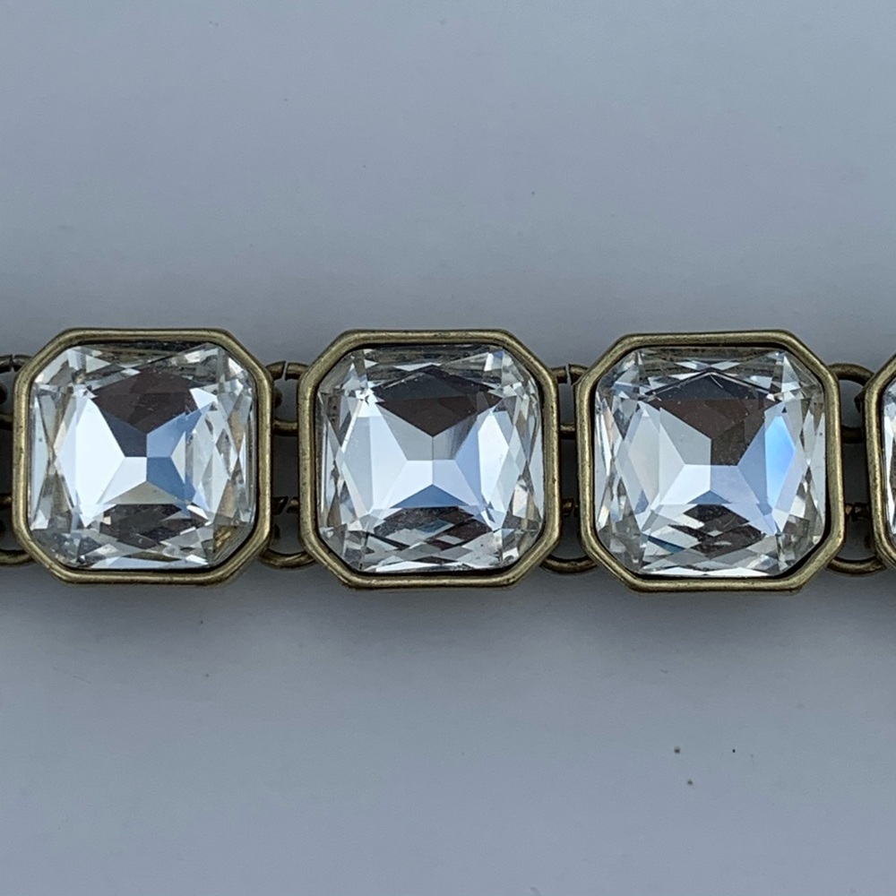 NEW Retro Glam Square-Cut Clear Crystal Bracelet Chloe + Isabel - Picture 5 of 11